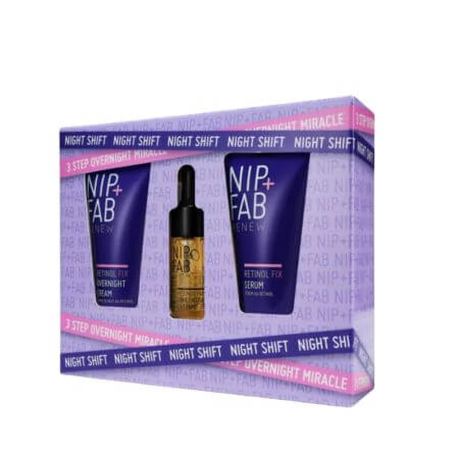 Set Trío Retinol Fix Night Shift, 2x20 ml + 10 ml, Nip+Fab