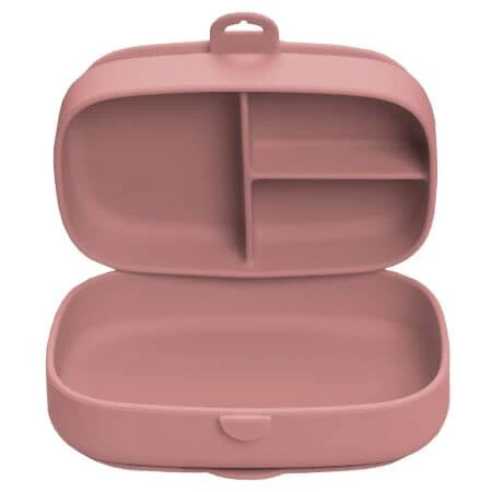 Magic Box gecompartimenteerde siliconen box met zuignap, Old Rose, 6 maanden+, Appekids