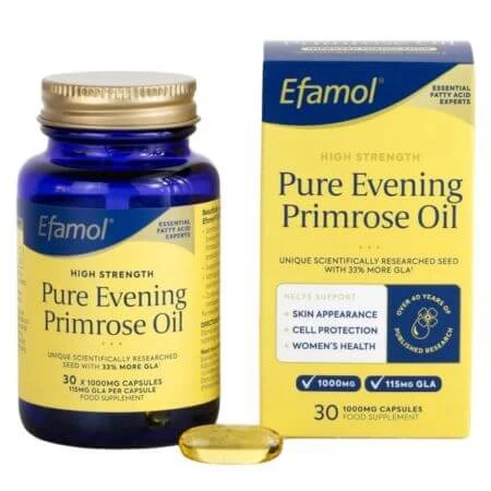 Teunisbloemolie, puur, 1000 mg, 30 capsules, Efamol