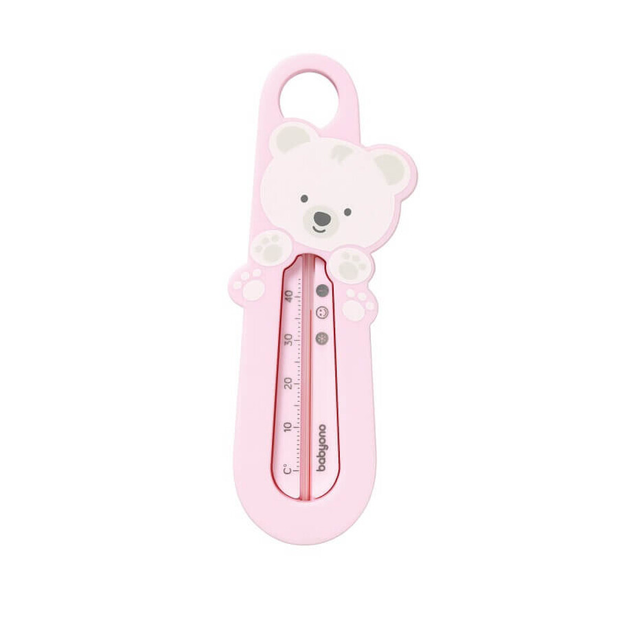 Bath thermometer, pink teddy bear. Babyono