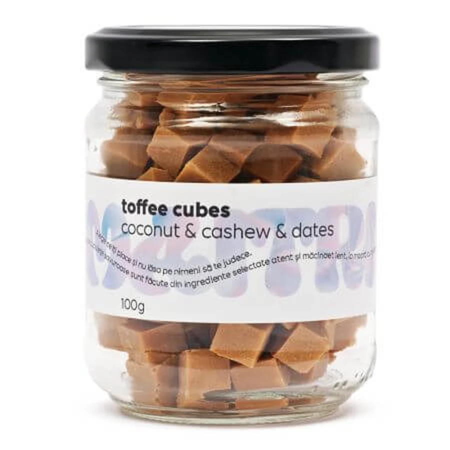 Fudge cubes with lucuma and mesquite Toffee Cubes, 100 g, Maitri