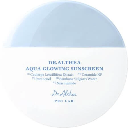 Zonbeschermende Gezichtscrème SPF 50+ PA++++ Aqua Glowing, 45 ml, Dr. Althea