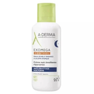 Crema de noapte emolienta si reparatoare pentru piele uscata Exomega Control, 400 ml, A-Derma
