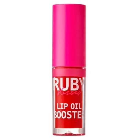 Lipgloss met hyaluronzuur en peptide Lip Oil Booster Hot Cherry, 2.4 ml, Ruby Kisses