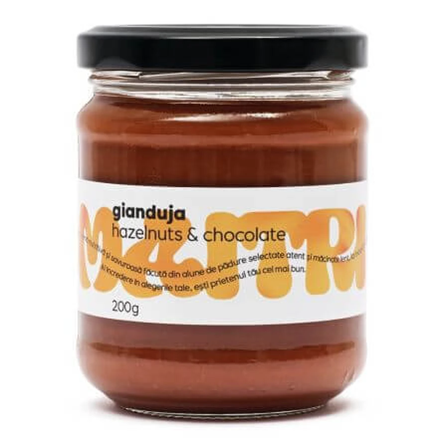 Gianduja hazelnoot en chocolade crème, 200 g, Maitri