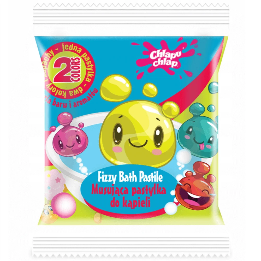 Chlapu Chlap, tweekleurige badpastille, kauwgom & suikerspin, vanaf 4 jaar, 40 g