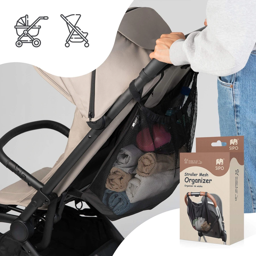 Sipo, mesh universele organiser - trolley tas, maat XL, zwart, 1 st