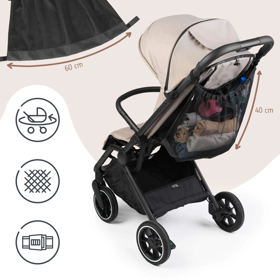 Sipo, mesh universele organiser - trolley tas, maat XL, zwart, 1 st