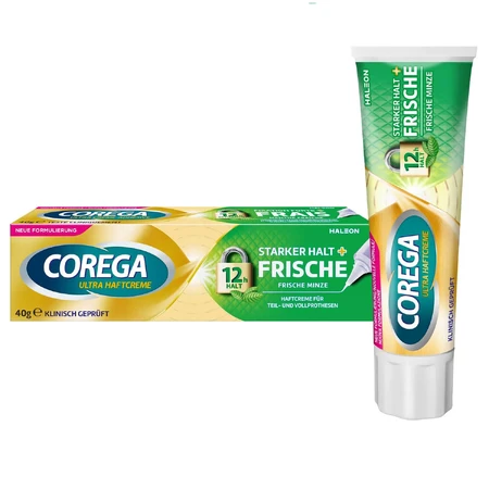Corega, prothesefixatiecrème, verse munt, 40 g