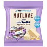 Allnutrition Nutlove Śnieżka Michałki Białe, snoepjes met pinda's in een wit glazuur, geen toegevoegde suiker, 200 g