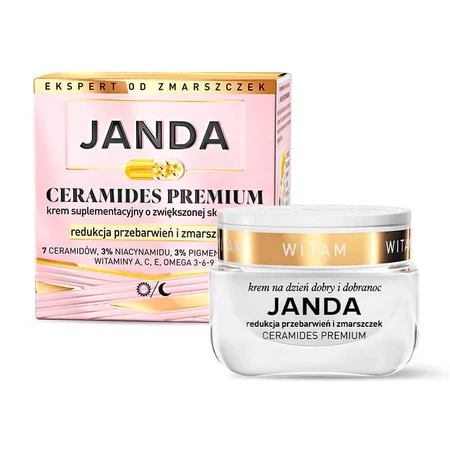 Janda Ceramides Premium, crema integrativa con maggiore efficacia, riduzione dell'iperpigmentazione e delle rughe, 50 ml