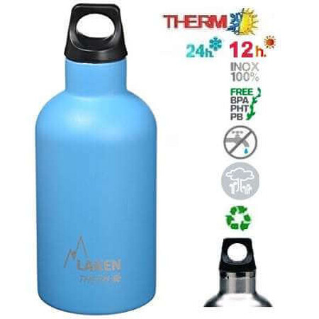 Thermos in acciaio inox Bleu Futura, 350 ml, Laken