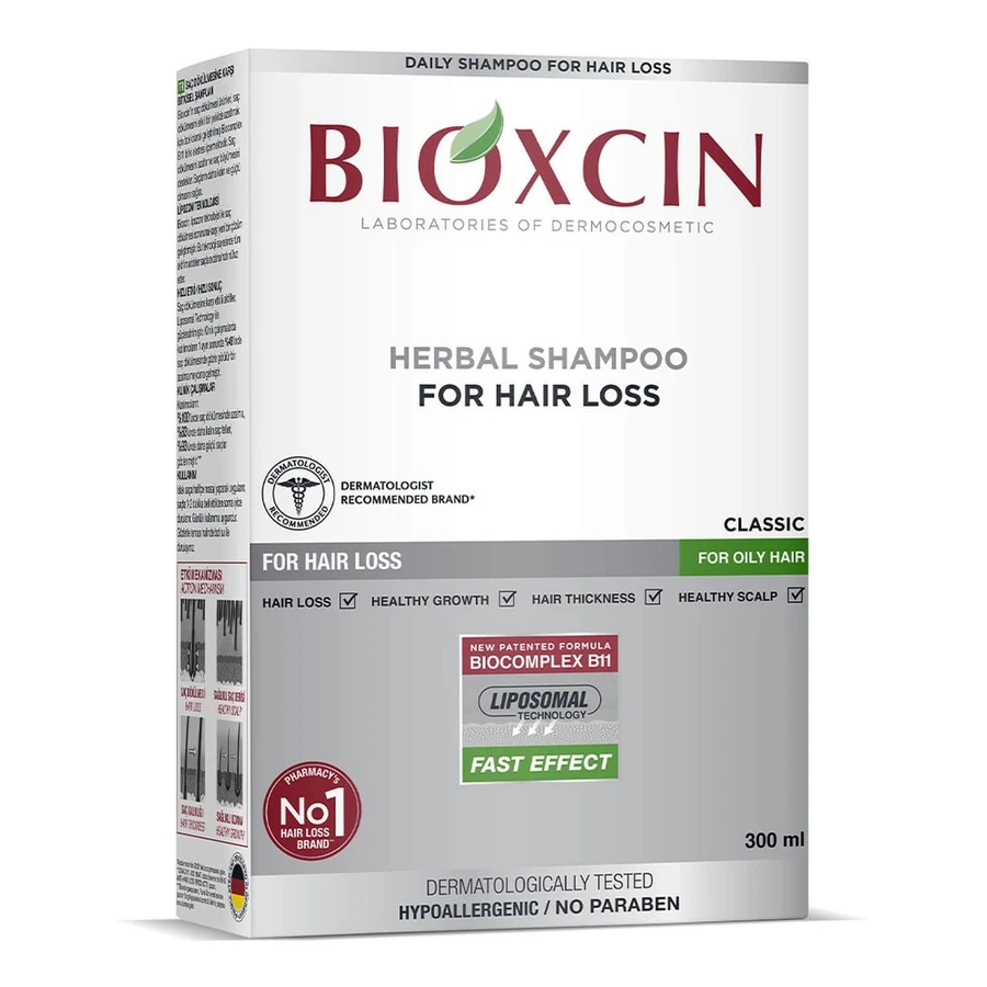 Bioxcin Classic, anti-haaruitval shampoo voor vet haar, 300 ml