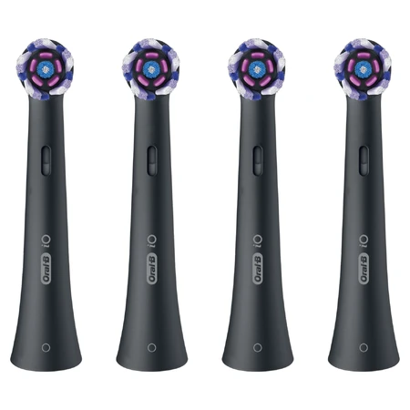 Oral-B iO Radiant White, punte di ricambio per spazzolino magnetico, nero, 4 pezzi