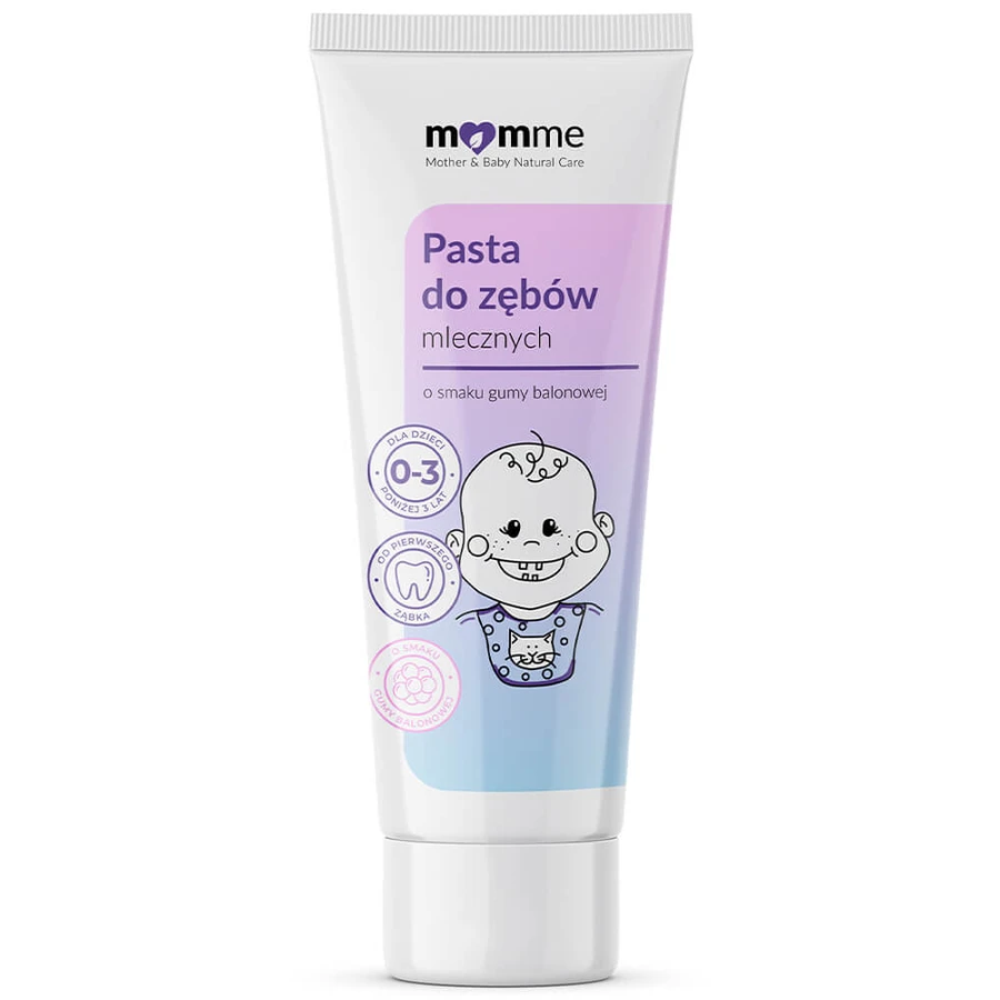 Momme, tandpasta voor kinderen 0-3 jaar, kauwgomsmaak, 50 ml