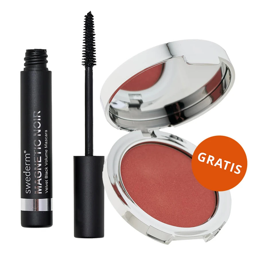Swederm Magnetic Noir, Mascara, 9,5 ml + Rouge, Peachy Blush, 8,5 g gratis