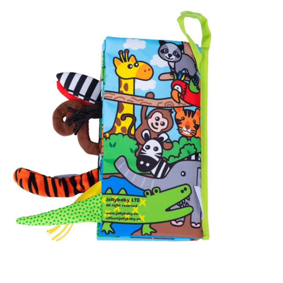 Dumel Jolly Baby, sensorisch boekje, Jungle Dieren Staarten, vanaf de geboorte, 1 stuk
