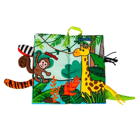 Dumel Jolly Baby, sensorisch boekje, Jungle Dieren Staarten, vanaf de geboorte, 1 stuk