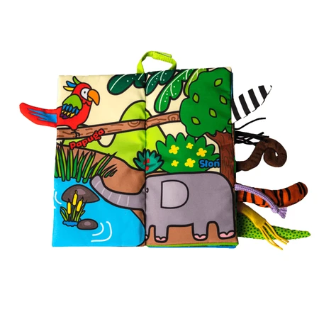 Dumel Jolly Baby, sensorisch boekje, Jungle Dieren Staarten, vanaf de geboorte, 1 stuk