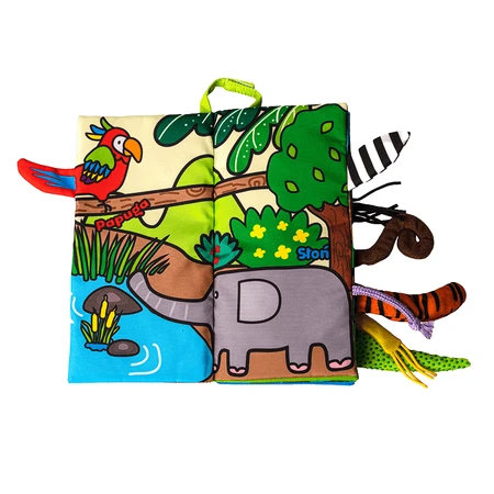 Dumel Jolly Baby, sensorisch boekje, Jungle Dieren Staarten, vanaf de geboorte, 1 stuk