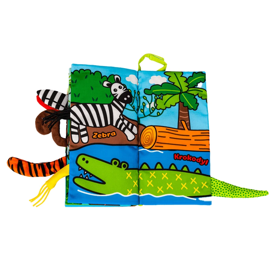 Dumel Jolly Baby, sensorisch boekje, Jungle Dieren Staarten, vanaf de geboorte, 1 stuk