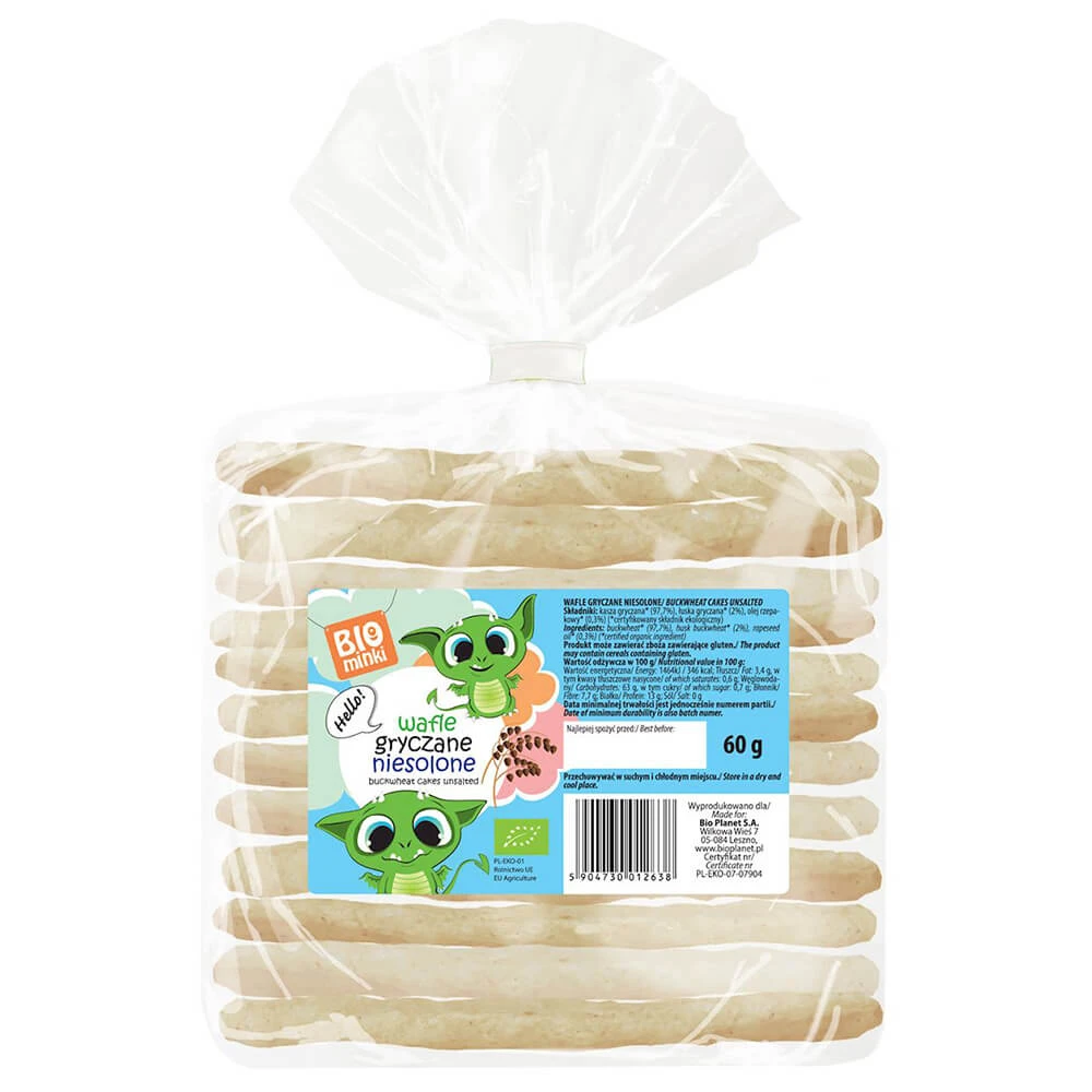 Biominki, boekweitwafels, ongezouten, Bio, 60 g SHORT DATE