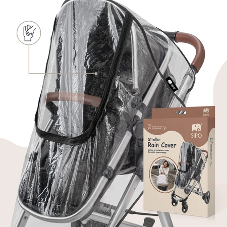 Sipo, regenhoes voor kinderwagen, transparant, 1 stuk