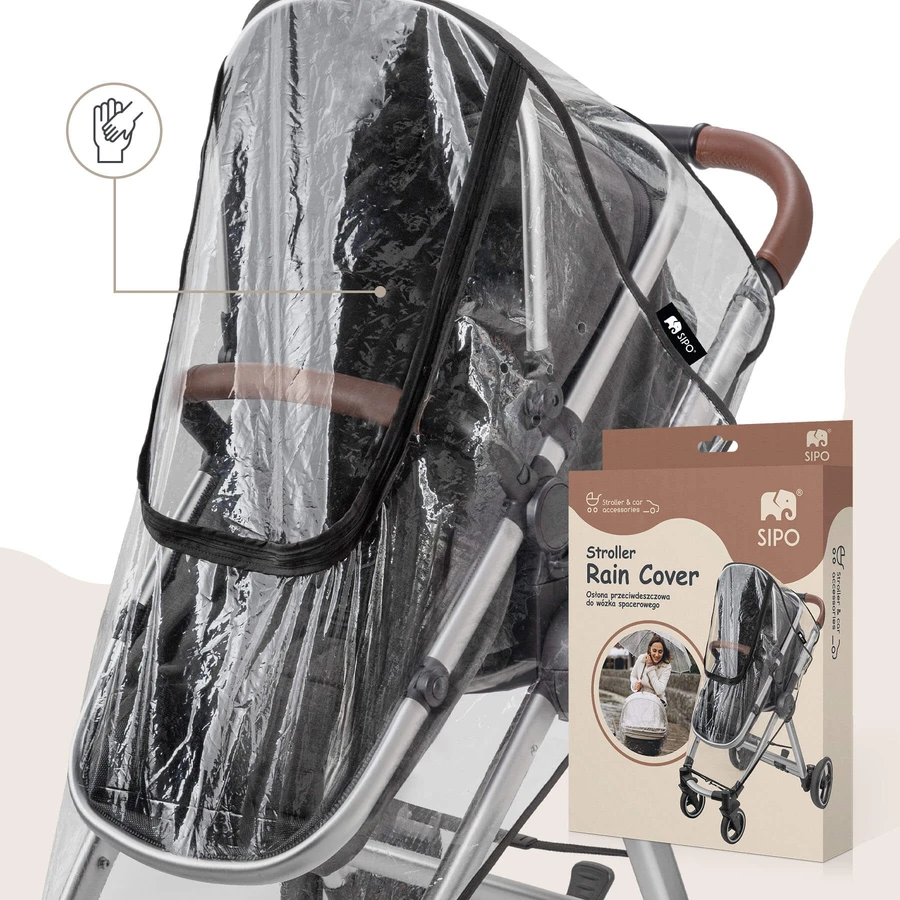 Sipo, regenhoes voor kinderwagen, transparant, 1 stuk