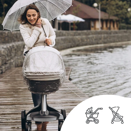 Sipo, regenhoes voor kinderwagen, transparant, 1 stuk