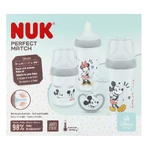 Set iniziale NUK Perfect Match, 3 biberon anticolica + succhietto, Topolino, 0-6 mesi