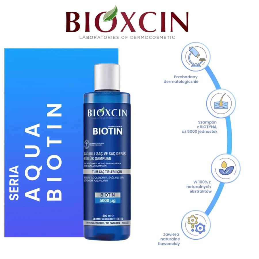 Bioxcin Biotin, Shampoo gegen Haarausfall mit Biotin, 300 ml