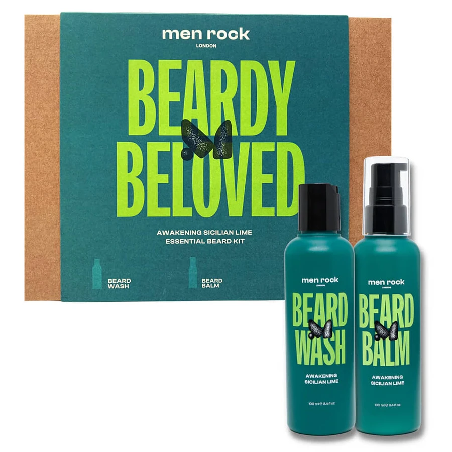 Men Rock Beardy Beloved Sicilian Lime Set, Shampoo 100 ml + Lotion, 100 ml