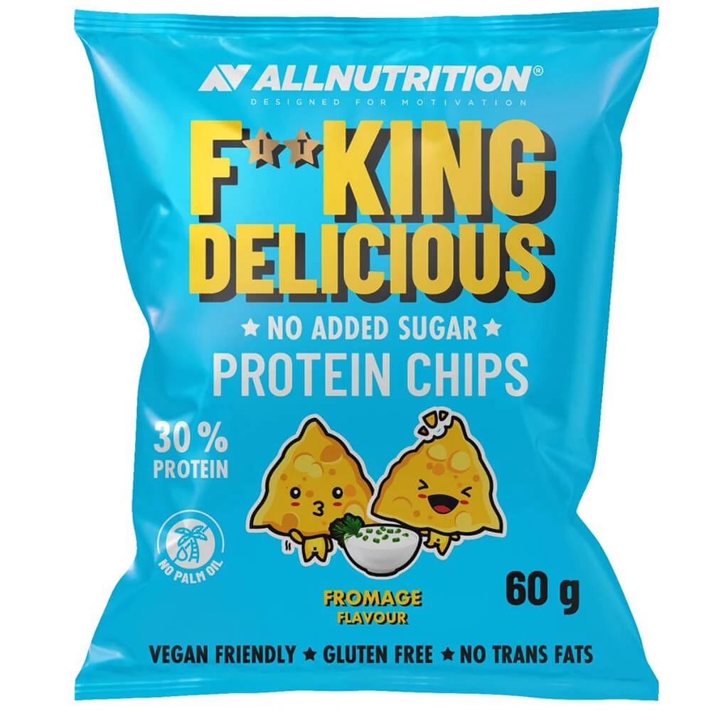 Allnutrition Fitking Heerlijke Eiwitchips Fromage, zure room en chips met bieslooksmaak, 60 g
