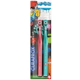 Curaprox Kids Duo Graffiti, Zahnbürste für Kinder 4-12 Jahre, Ultra Soft, 2 Stück