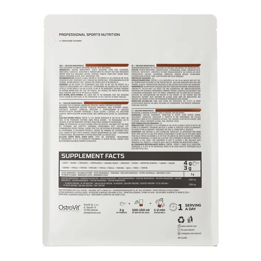 OstroVit Creatine Monohydraat, colasmaak, 300 g