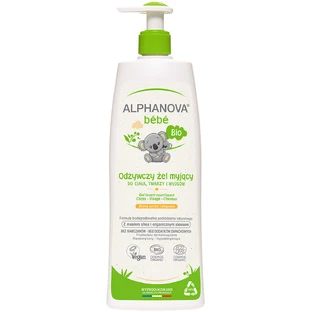 Alphanova Bebe, voedende reinigingsgel voor lichaam, gezicht en haar Bio, droge en atopische huid, 500 ml