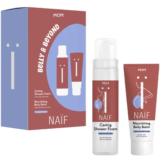Naif Mom Belly & Beyond Kit, Dehnungsstreifen-Lotion, 150 ml + Duschschaum, 200 ml
