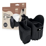 Sipo, universele beker- en telefoonhouder 2in1 voor kinderwagen, zwart, 1 st