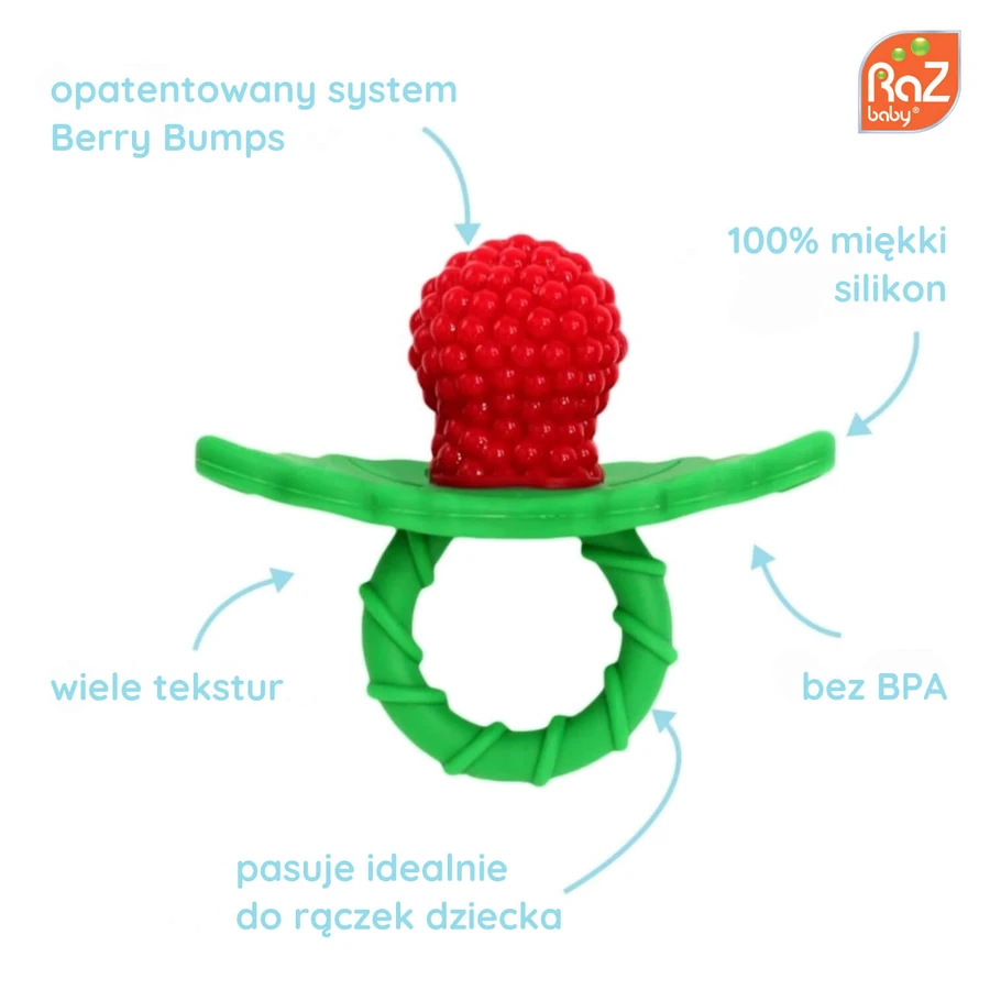 RaZbaby, tettarella in silicone, lampone succoso, da 3 mesi, 1 pezzo