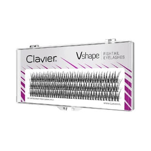 Clavier Vshape Pestañas de Cola de Pez 12mm mechones de pestañas