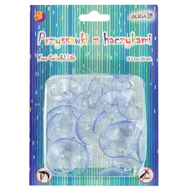 Aliga zuignappen met draaihaken 3cm 20 stuks