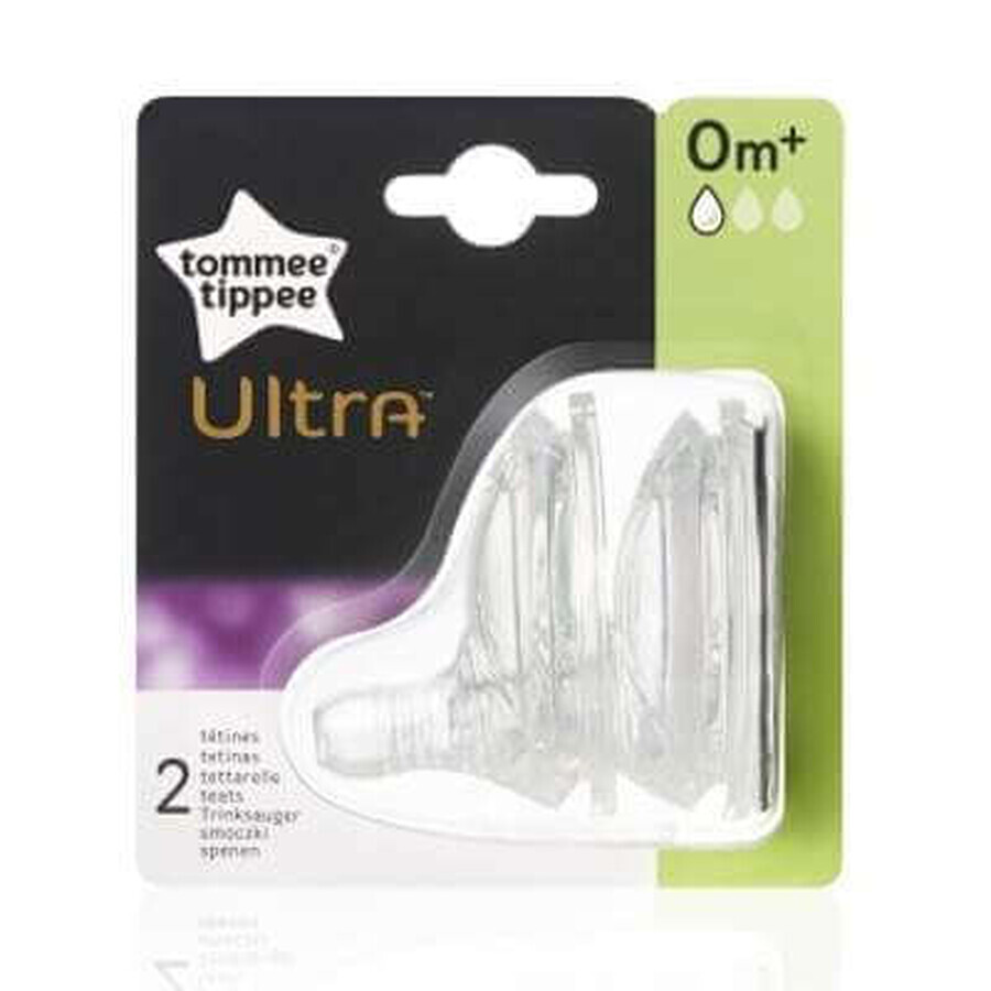 Tettarelle a flusso ultra lento, +0 mesi, Tommee Tippee