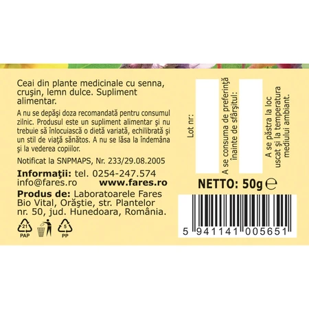 Laxative Tea, D76, 50 g, Fares