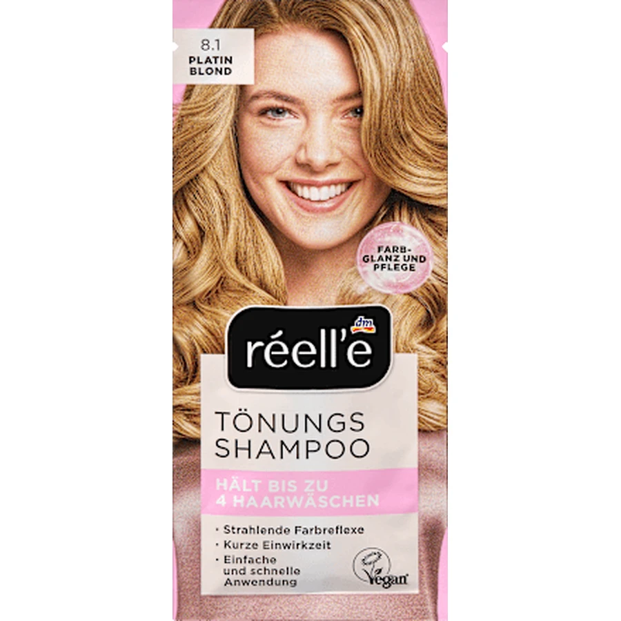 réell‘e Șampon colorant 8.1 Blond platinat, 14 ml