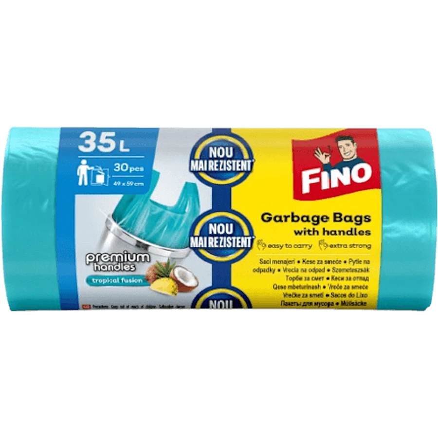 FINO Afvalzakken met handvatten 35 liter, 30 st.