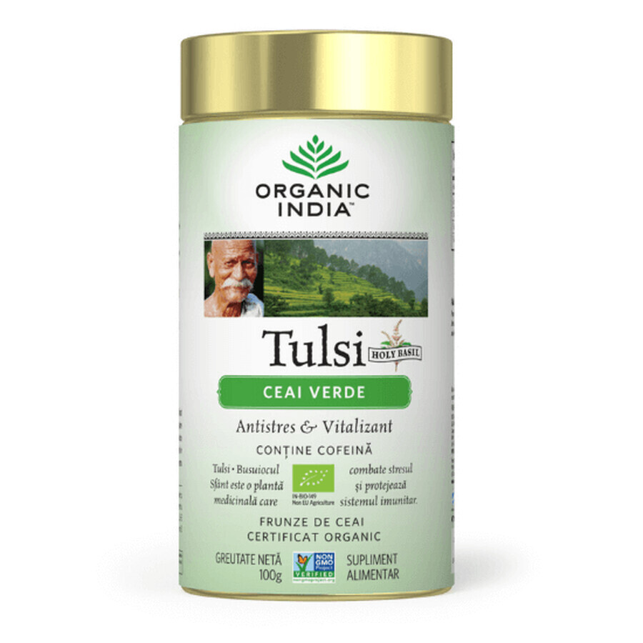 Tulsi Green Tea Antistress Adaptogen, 100 g, Organic India