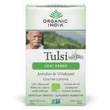 Tulsi cu Ceai Verde  Antistres Adaptogen, 18 plicuri, Organic India