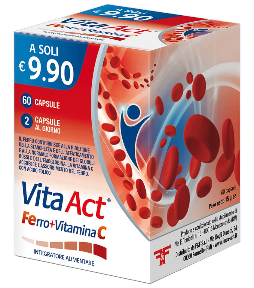 VITA ACT IJZER+VITAMINE C 60 CPS