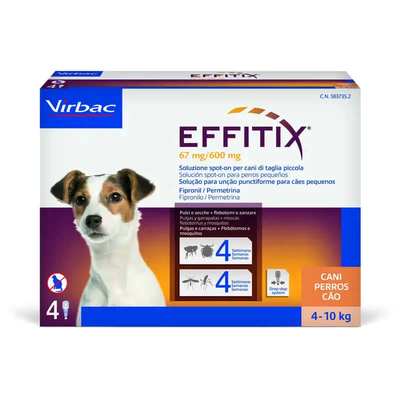 Effitix S Antiparasiticum kleine honden 4-10 kg, 4 pipetten