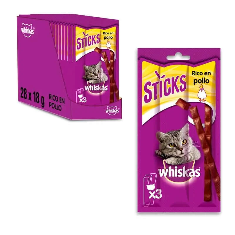 Whiskas Kippensticks Zak 28X18Gr